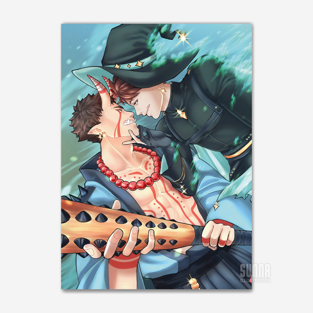 Print - HQ Monster AU - IwaOi