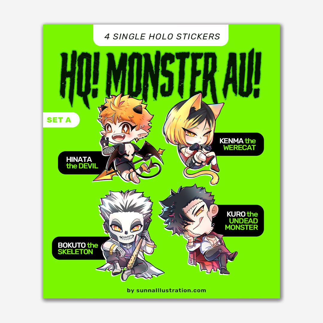 Holo Sticker - HQ! Monster AU - Set A