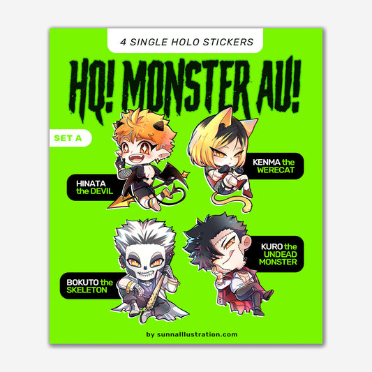 Holo Sticker - HQ! Monster AU - Set A