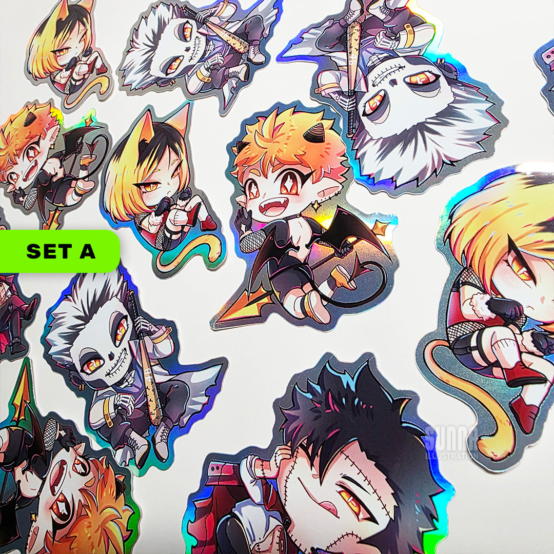 Holo Sticker - HQ! Monster AU - Set A