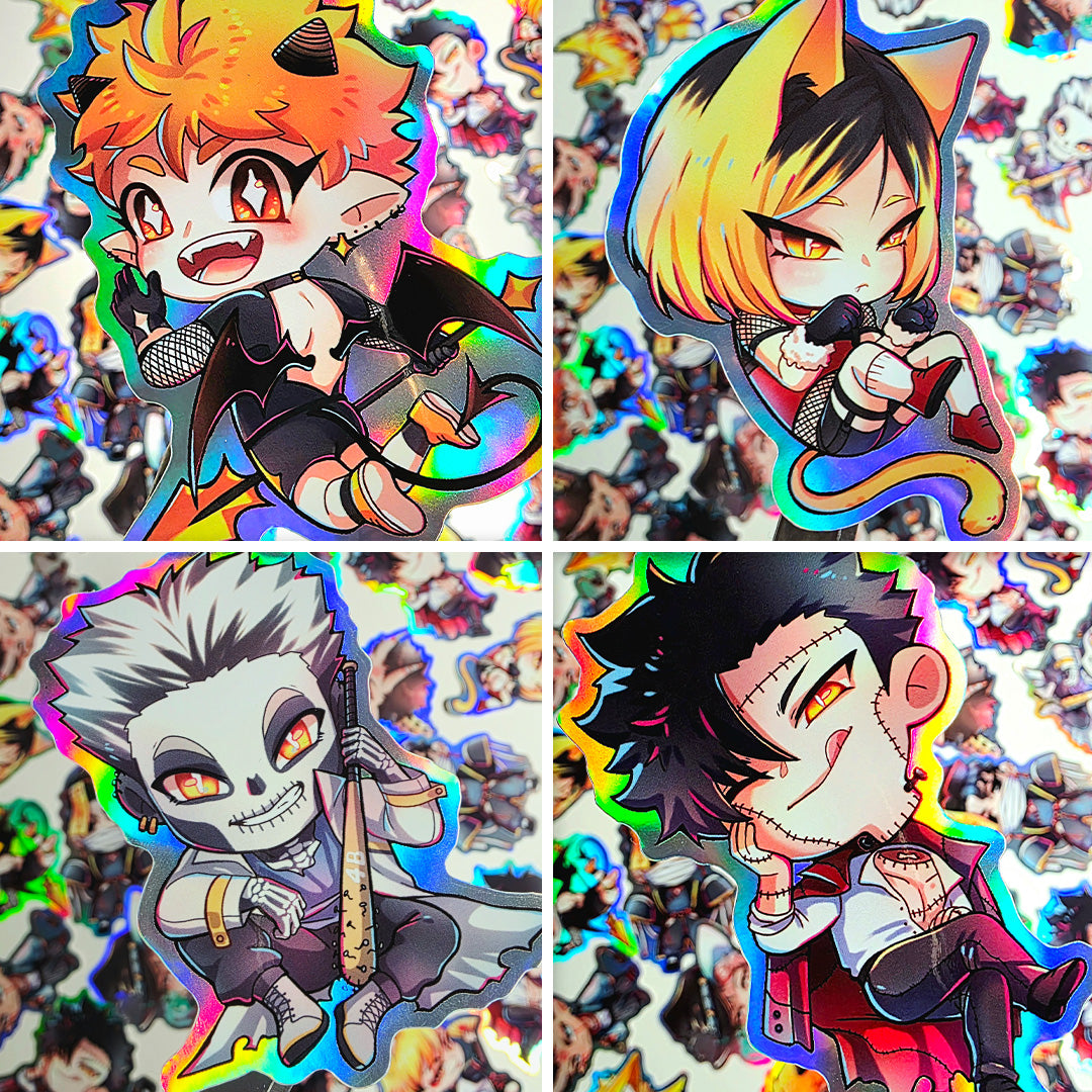 Holo Sticker - HQ! Monster AU - Set A