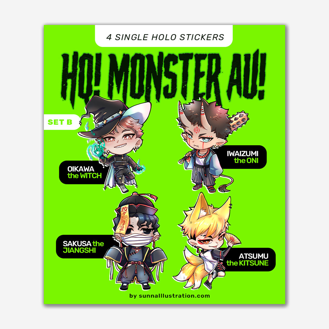 Holo Sticker - HQ! Monster AU - Set B